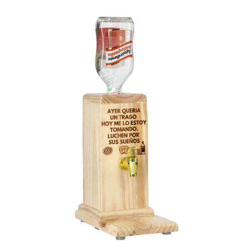Dispensador de licor en Madera Natural