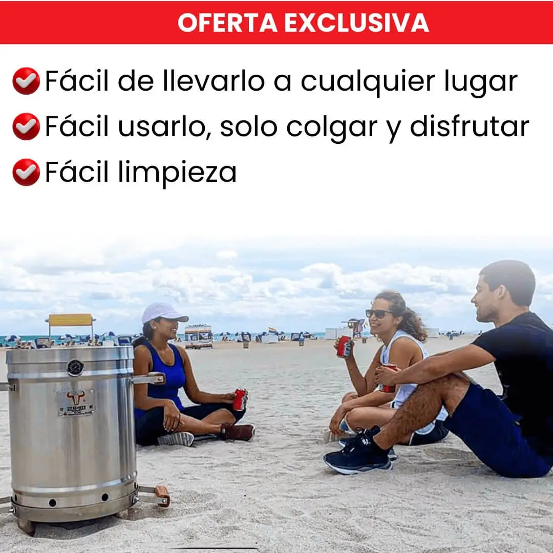 Barril Asador en Acero inoxidable