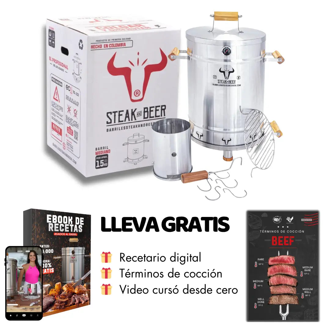 Barril Asador en Acero inoxidable